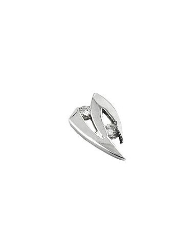 pendant 10x6mm with zirconias 9k white gold