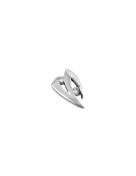 pendant 10x6mm with zirconias 9k white gold