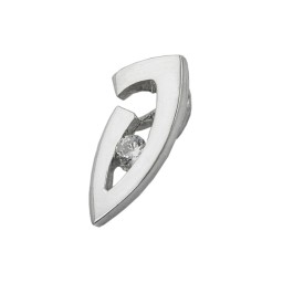 pendant 12x5mm with cubic zirconia shiny 9k white gold