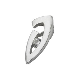 pendant 12x5mm with cubic zirconia shiny 9k white gold