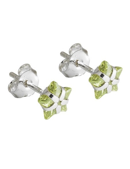 Örhänge Studs Zirconia Olive Silver 925