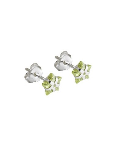 Örhänge Studs Zirconia Olive Silver 925