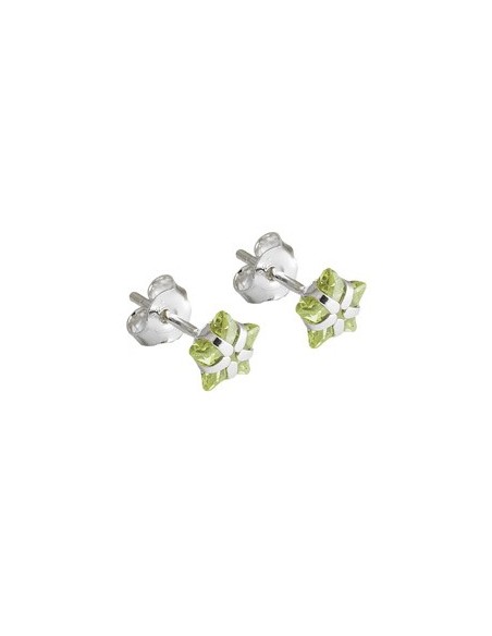 Örhänge Studs Zirconia Olive Silver 925