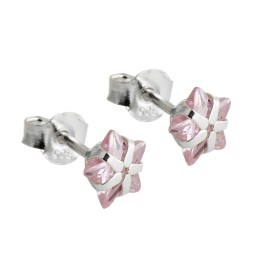 Örhänge Studs Zirconia Pink Silver 925