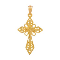 pendant cross filigree 9k gold