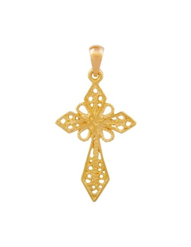 pendant cross filigree 9k gold