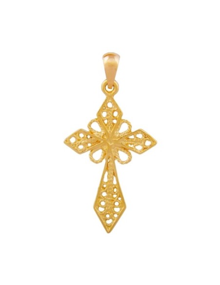 pendant cross filigree 9k gold