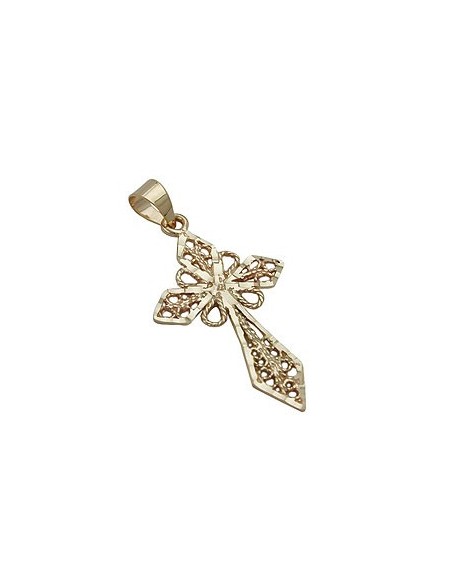 pendant cross filigree 9k gold