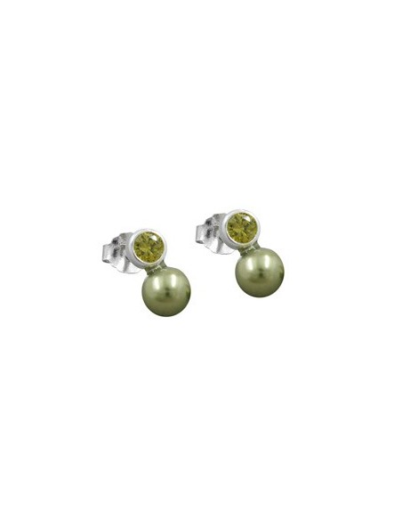Örhängen Bead And Cz Olive Silver 925