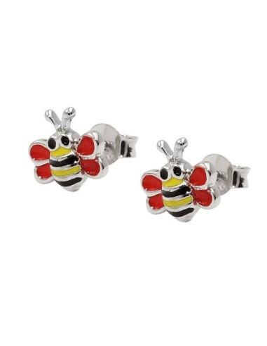 Örhängen Bee Black-Yellow Silver 925