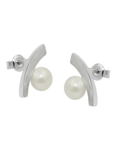 Örhängen Bow Imitation Pearl Silver 925