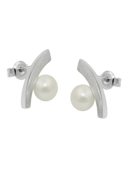 Örhängen Bow Imitation Pearl Silver 925