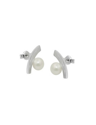 Örhängen Bow Imitation Pearl Silver 925