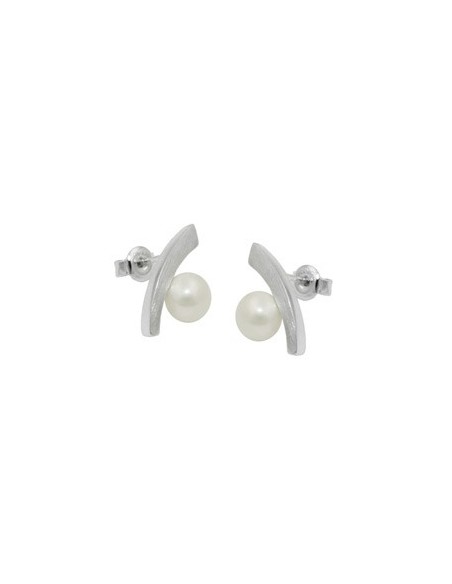 Örhängen Bow Imitation Pearl Silver 925