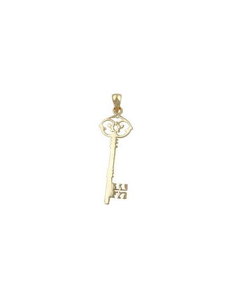 pendant 33x11mm key filigree 9k gold