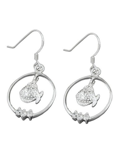 Örhängen Fish Zirconia Silver 925