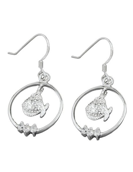 Örhängen Fish Zirconia Silver 925