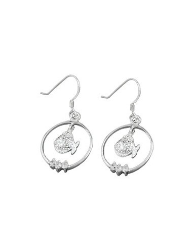 Örhängen Fish Zirconia Silver 925