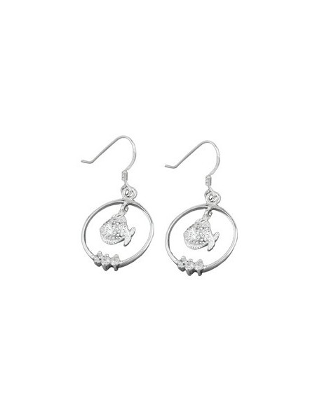 Örhängen Fish Zirconia Silver 925