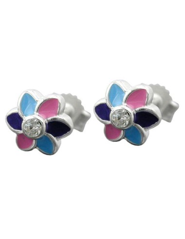 Örhängen Flower Multicolor Silver 925
