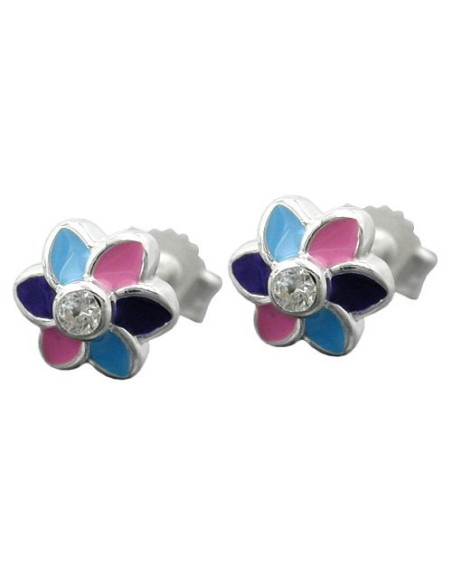 Örhängen Flower Multicolor Silver 925