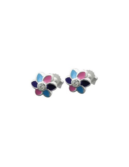 Örhängen Flower Multicolor Silver 925