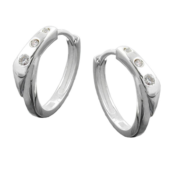 Örhängen Hoops Zirconia Silver 925