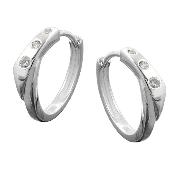 Örhängen Hoops Zirconia Silver 925
