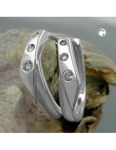 Örhängen Hoops Zirconia Silver 925