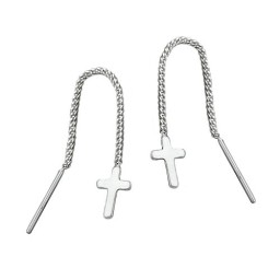 Örhängen Kedja & Kors Silver 925
