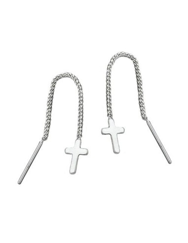 Örhängen Kedja & Kors Silver 925