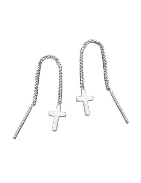 Örhängen Kedja & Kors Silver 925