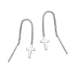 Örhängen Kedja & Kors Silver 925