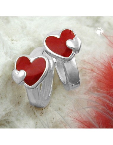 Örhängen Leverback Heart Red Silver 925