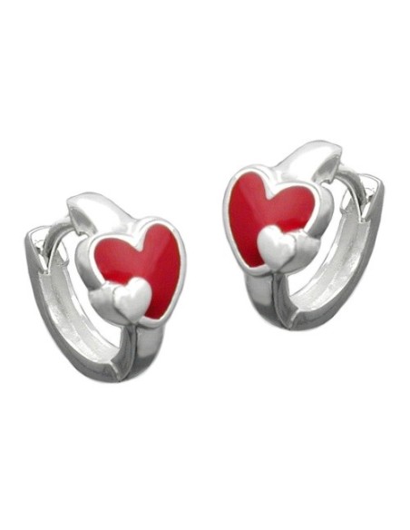 Örhängen Leverback Heart Red Silver 925