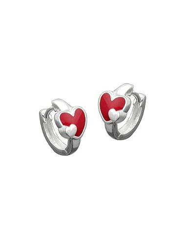 Örhängen Leverback Heart Red Silver 925