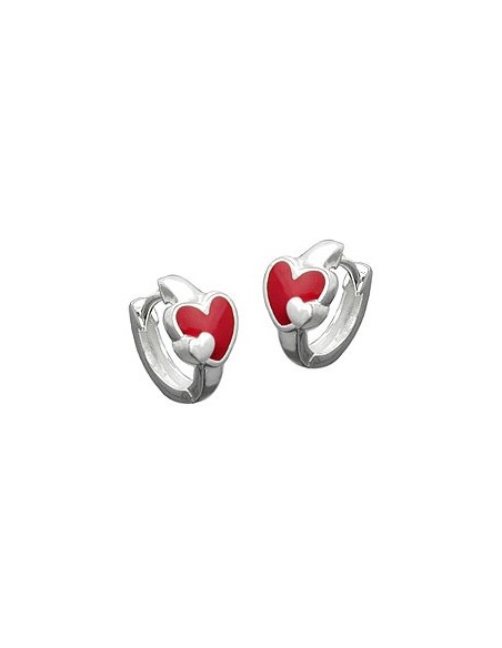 Örhängen Leverback Heart Red Silver 925
