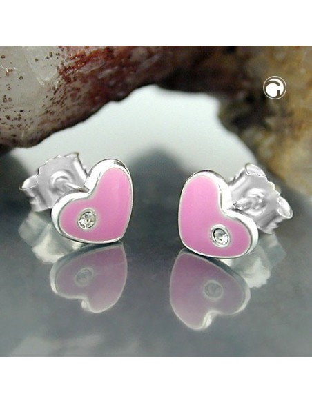 Örhängen Pink Hearts Silver 925