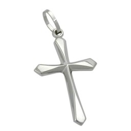 pendant 23x14mm cross shiny 9k white gold