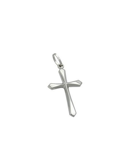 pendant 23x14mm cross shiny 9k white gold