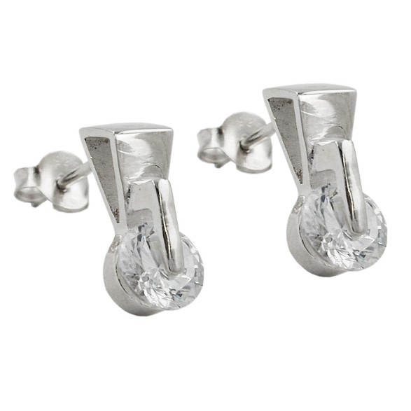 Örhängen Round Zirconia Silver 925