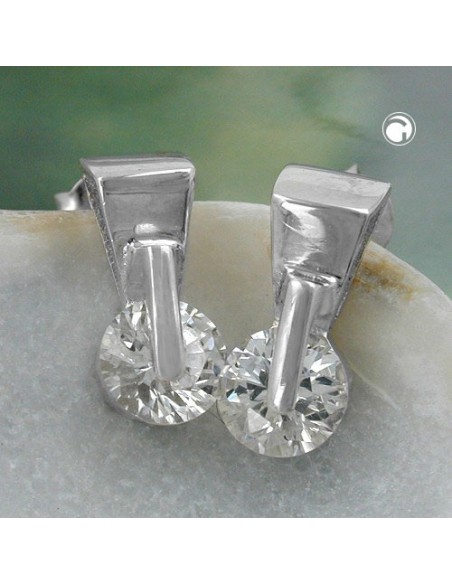 Örhängen Round Zirconia Silver 925