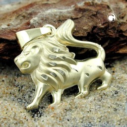 pendant lion matt-shining 14kt gold