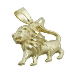 pendant lion matt-shining 14kt gold