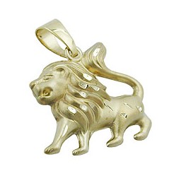 pendant lion matt-shining 14kt gold