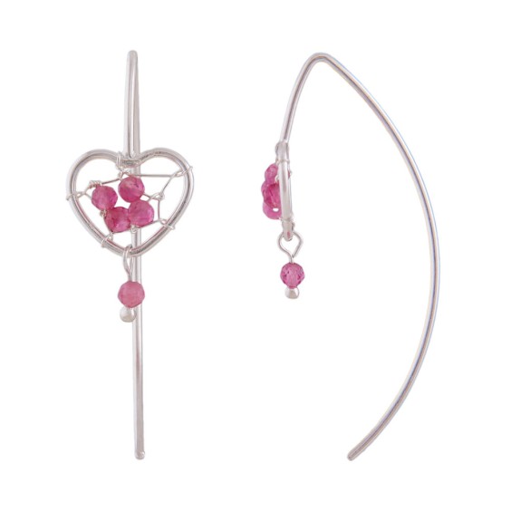 Örhängen Stones: Glass Rose Silver 925