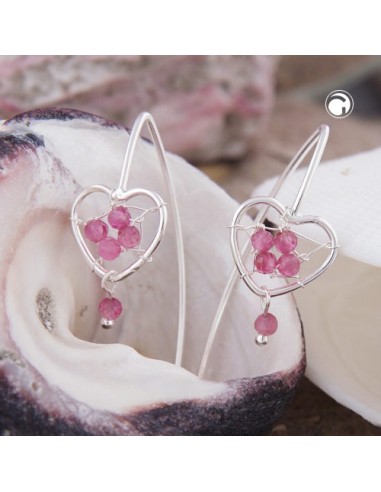 Örhängen Stones: Glass Rose Silver 925