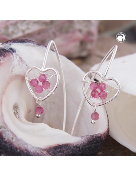 Örhängen Stones: Glass Rose Silver 925