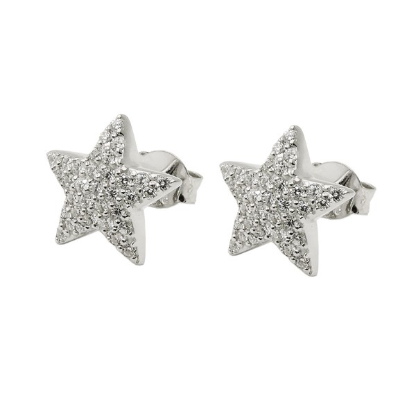 Örhängen Studs Cz Star White Silver 925