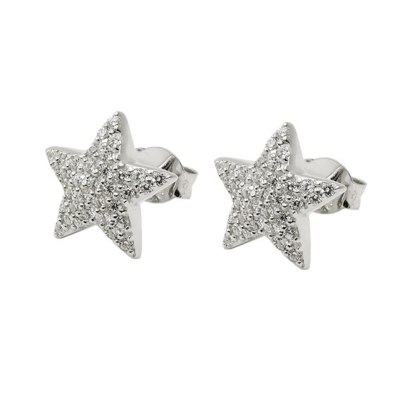Örhängen Studs Cz Star White Silver 925